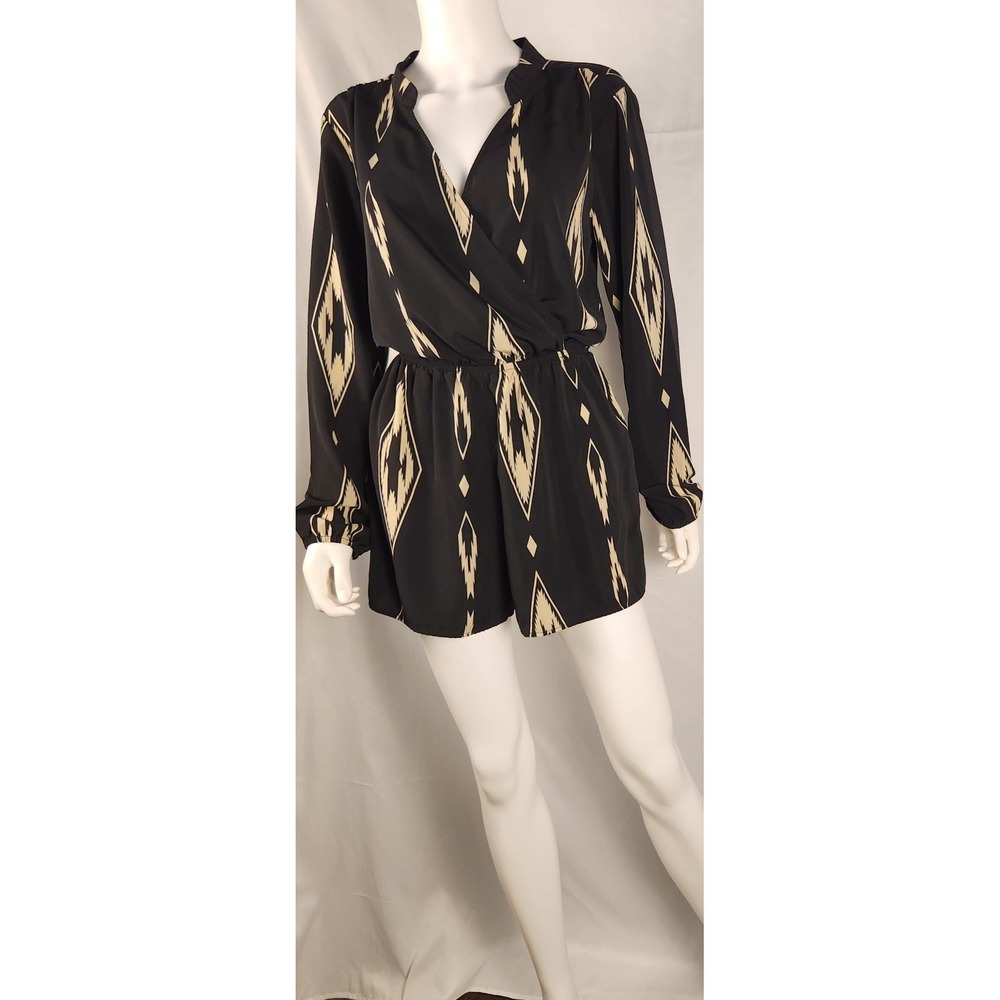 No Boundaries Long Sleeve Romper Southwestern/Cowgirl/Indie/2000s L